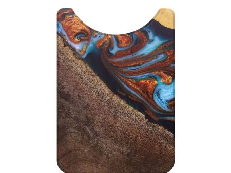 Live Edge Wood+Resin Wallet - India (Teal & Gold, 687055) Online Hot Sale