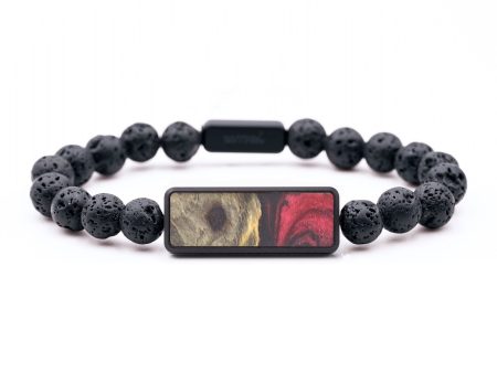 Lava Bead Wood+Resin Bracelet - Ayla (Red, 686257) Fashion