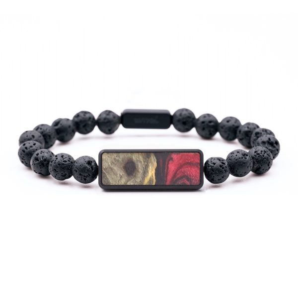 Lava Bead Wood+Resin Bracelet - Ayla (Red, 686257) Fashion