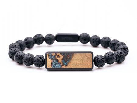 Lava Bead Wood+Resin Bracelet - Staci (Wood Burl, 683351) Hot on Sale