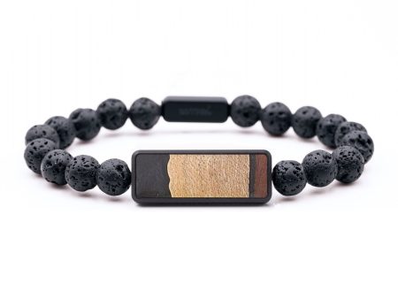 Lava Bead Wood+Resin Bracelet - Doug (Pure Black, 683362) Fashion