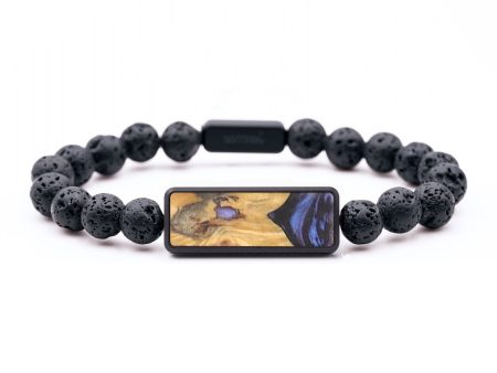 Lava Bead Wood+Resin Bracelet - Hendrix (Blue, 687383) Fashion