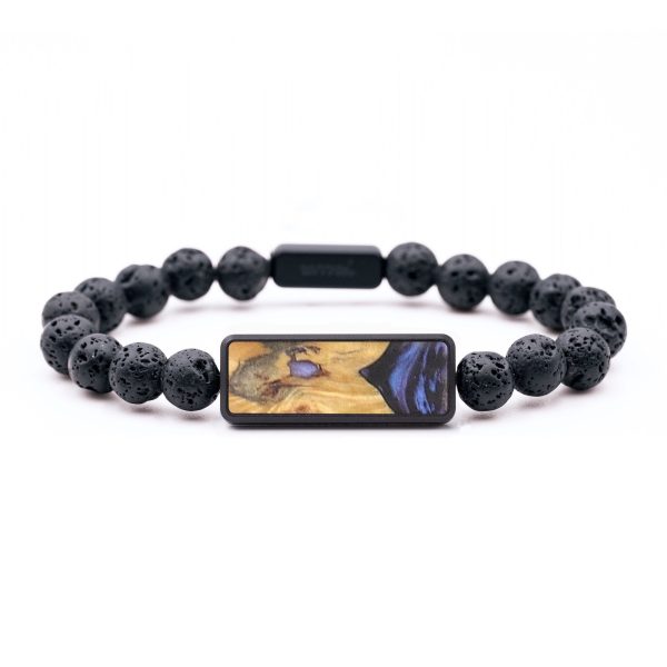 Lava Bead Wood+Resin Bracelet - Hendrix (Blue, 687383) Fashion