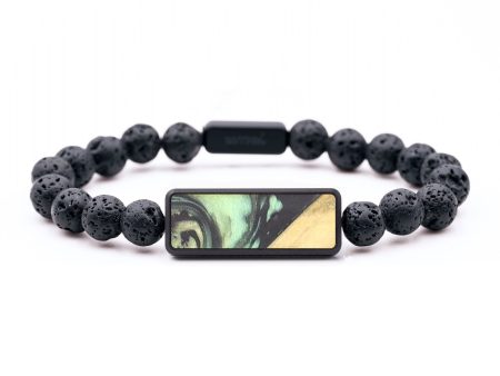 Lava Bead Wood+Resin Bracelet - Lincoln (Green, 683727) Fashion