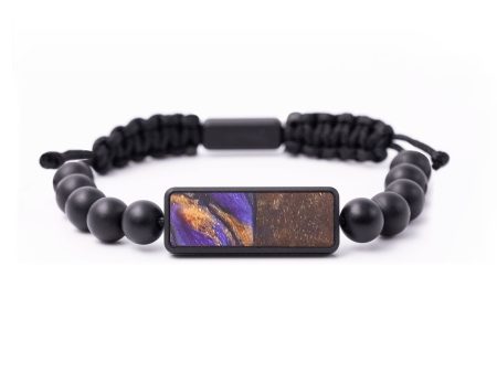 Onyx Bead Wood+Resin Bracelet - Bryanna (Purple, 683471) Sale