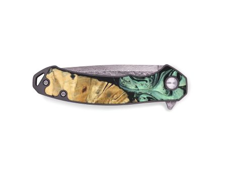 EDC Wood+Resin Pocket Knife - Vernon (Green, 687301) Cheap