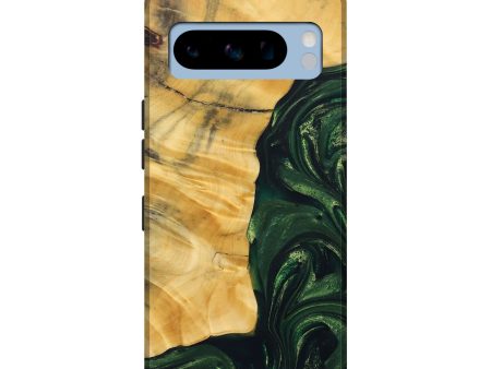 Pixel 8 Pro Wood+Resin Live Edge Phone Case - Crystal (Green, 684165) on Sale