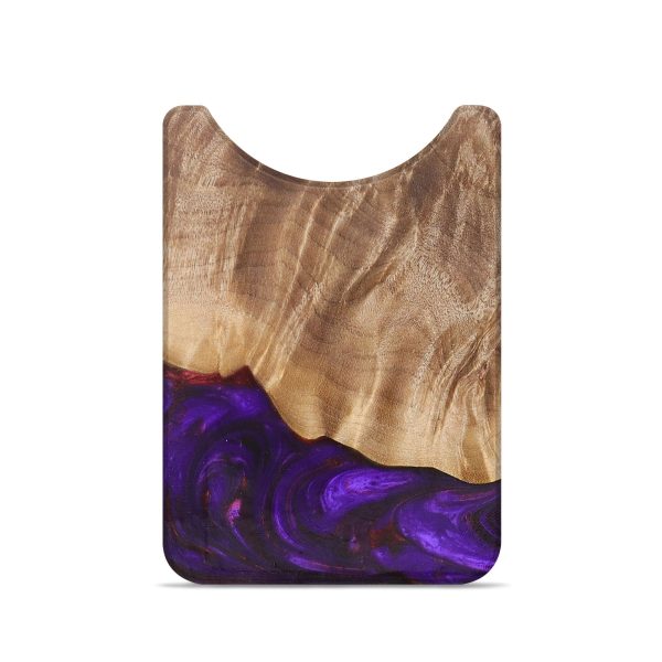 Live Edge Wood+Resin Wallet - Arya (Purple, 684528) Online now