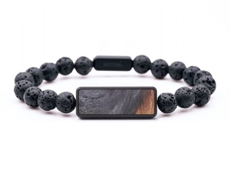 Lava Bead Wood+Resin Bracelet - Alan (Pure Black, 687465) Online