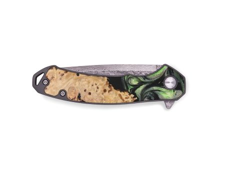 EDC Wood+Resin Pocket Knife - Wyatt (Green, 688178) Supply