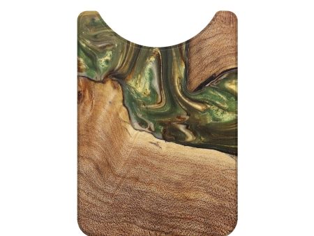 Live Edge Wood+Resin Wallet - Frankie (Green, 684294) on Sale