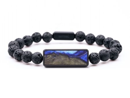 Lava Bead Wood+Resin Bracelet - Rodney (Blue, 687389) Online now