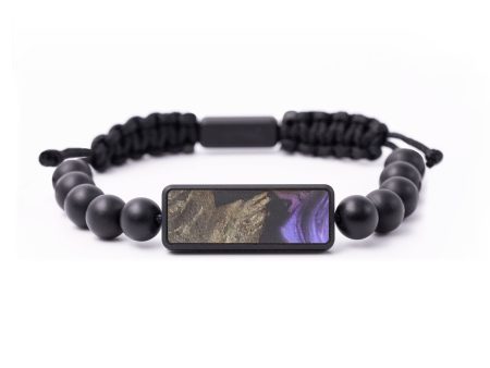 Onyx Bead Wood+Resin Bracelet - Skyler (Purple, 684812) Cheap