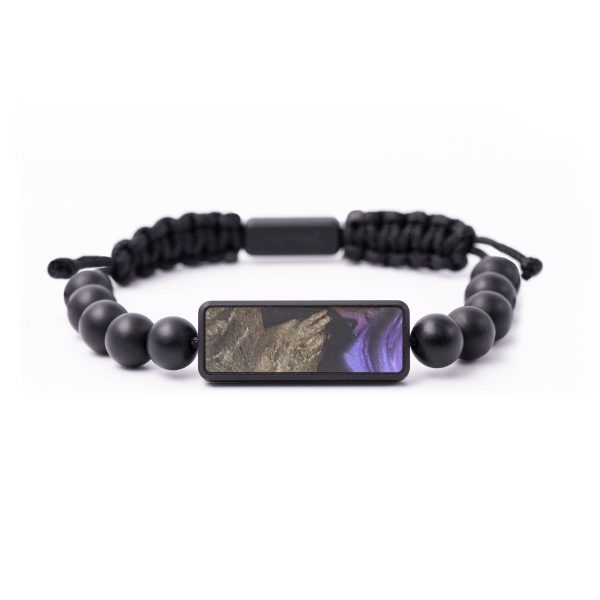 Onyx Bead Wood+Resin Bracelet - Skyler (Purple, 684812) Cheap