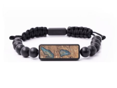 Onyx Bead Wood+Resin Bracelet - Freddie (Green, 687531) For Sale