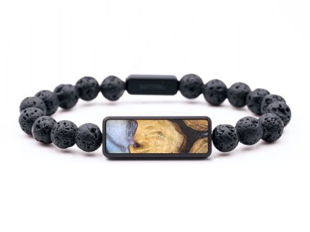 Lava Bead Wood+Resin Bracelet - Ricardo (Blue, 688260) Online Hot Sale