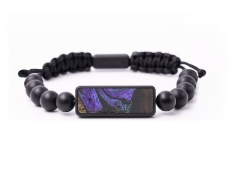 Onyx Bead Wood+Resin Bracelet - Sylvester (Purple, 683333) Sale