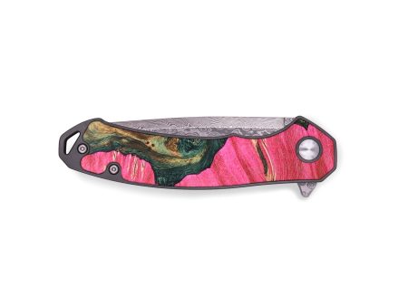 EDC Wood+Resin Pocket Knife - Traci (Green, 687273) on Sale