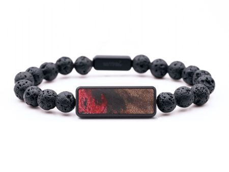 Lava Bead Wood+Resin Bracelet - Aimee (Red, 687435) Sale