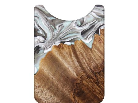 Live Edge Wood+Resin Wallet - Sidney (Black & White, 684354) For Discount