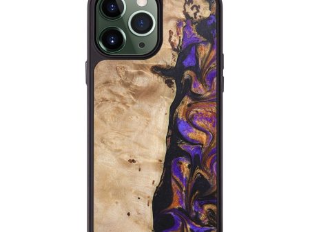 iPhone 13 Pro Max Wood+Resin Phone Case - Hector (Purple, 685788) Cheap