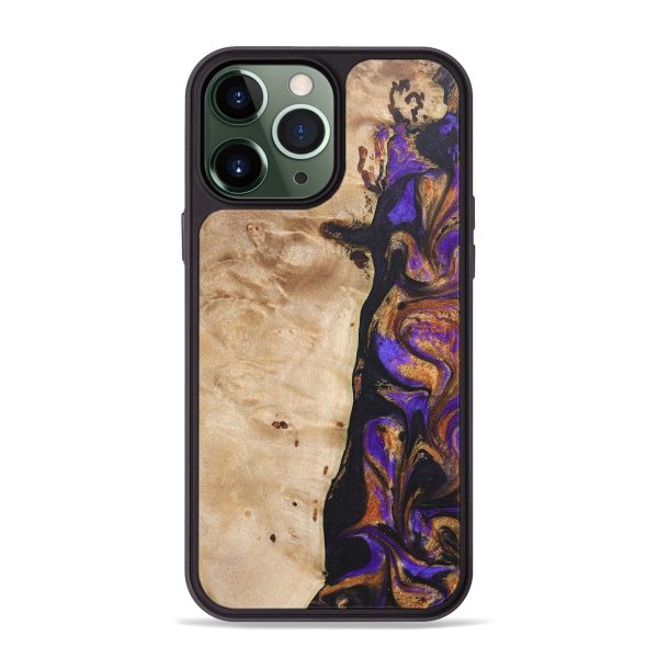 iPhone 13 Pro Max Wood+Resin Phone Case - Hector (Purple, 685788) Cheap