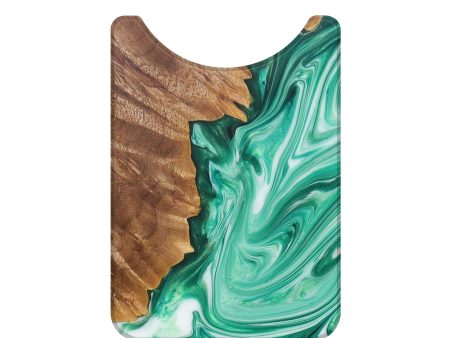 Live Edge Wood+Resin Wallet - Charlotte (Green, 684297) Fashion