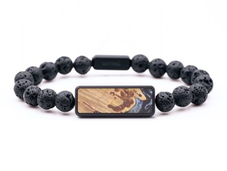 Lava Bead Wood+Resin Bracelet - Melanie (Blue, 687522) Online Hot Sale