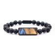 Lava Bead Wood+Resin Bracelet - Susie (Blue, 687396) Online now