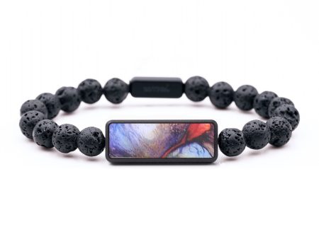 Lava Bead Wood+Resin Bracelet - Graham (Purple, 687507) Cheap