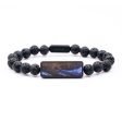 Lava Bead Wood+Resin Bracelet - Brendon (Blue, 683491) Fashion