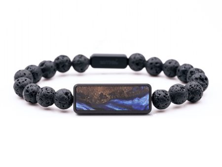 Lava Bead Wood+Resin Bracelet - Brendon (Blue, 683491) Fashion