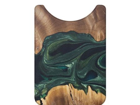 Live Edge Wood+Resin Wallet - Naomi (Green, 685183) Online