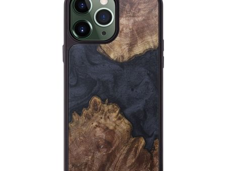 iPhone 13 Pro Max Wood+Resin Phone Case - Alivia (Pure Black, 685945) Discount