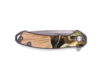 EDC Wood+Resin Pocket Knife - Taryn (Black & White, 683270) Discount