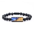 Lava Bead Wood+Resin Bracelet - Melba (Blue, 688261) For Discount