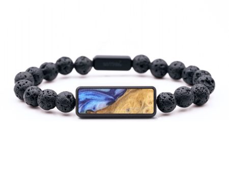 Lava Bead Wood+Resin Bracelet - Melba (Blue, 688261) For Discount