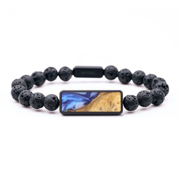 Lava Bead Wood+Resin Bracelet - Melba (Blue, 688261) For Discount