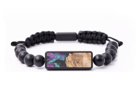 Onyx Bead Wood+Resin Bracelet - Meredith (Purple, 684809) Online