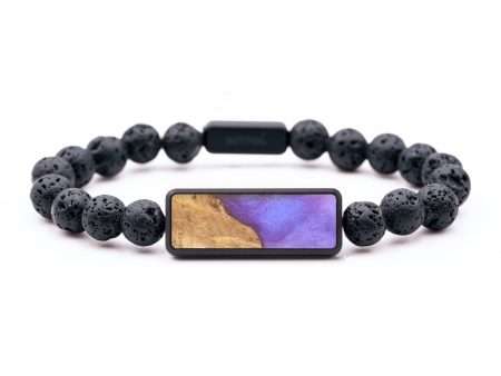 Lava Bead Wood+Resin Bracelet - Marilyn (Purple, 683832) Sale