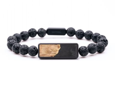 Lava Bead Wood+Resin Bracelet - Ricardo (Pure Black, 683381) For Cheap