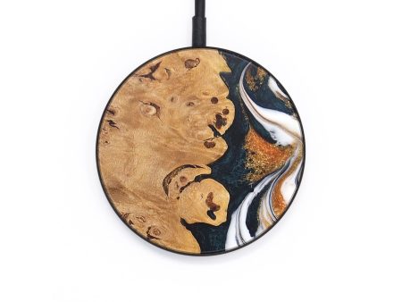 Circle Wood+Resin Wireless Charger - Laurence (Black & White, 687337) Hot on Sale