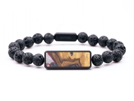 Lava Bead Wood+Resin Bracelet - Donnie (Red, 683522) Supply