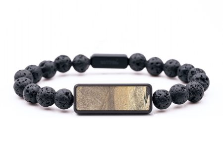 Lava Bead Wood+Resin Bracelet - Arnold (Wood Burl, 683529) on Sale