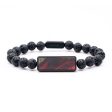 Lava Bead Wood+Resin Bracelet - Tony (Red, 686259) Online Hot Sale