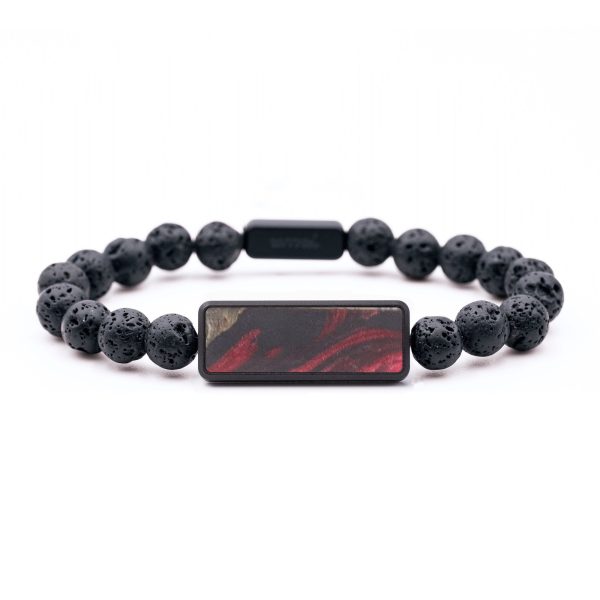 Lava Bead Wood+Resin Bracelet - Tony (Red, 686259) Online Hot Sale