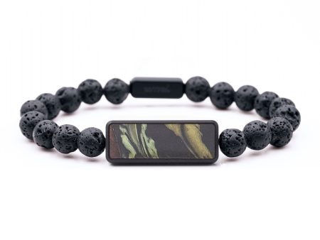 Lava Bead Wood+Resin Bracelet - Alexandra (Green, 683324) Online Sale