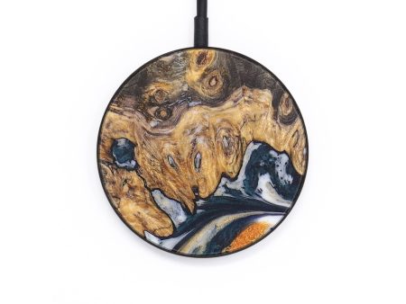 Circle Wood+Resin Wireless Charger - Annika (Teal & Gold, 687945) Online Hot Sale