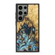 Galaxy S23 Ultra Wood+Resin Phone Case - Emanuel (Teal & Gold, 684229) For Cheap