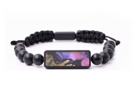 Onyx Bead Wood+Resin Bracelet - Ariella (Purple, 684819) Online Hot Sale